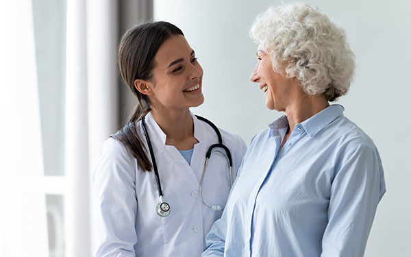 A woman with her doctor